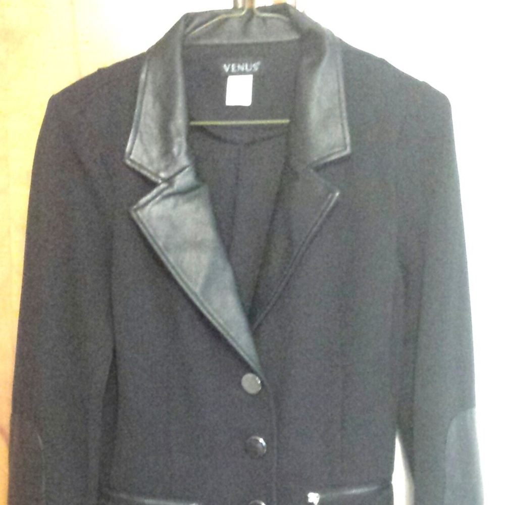 VENUS -  Black Button Front Jacket